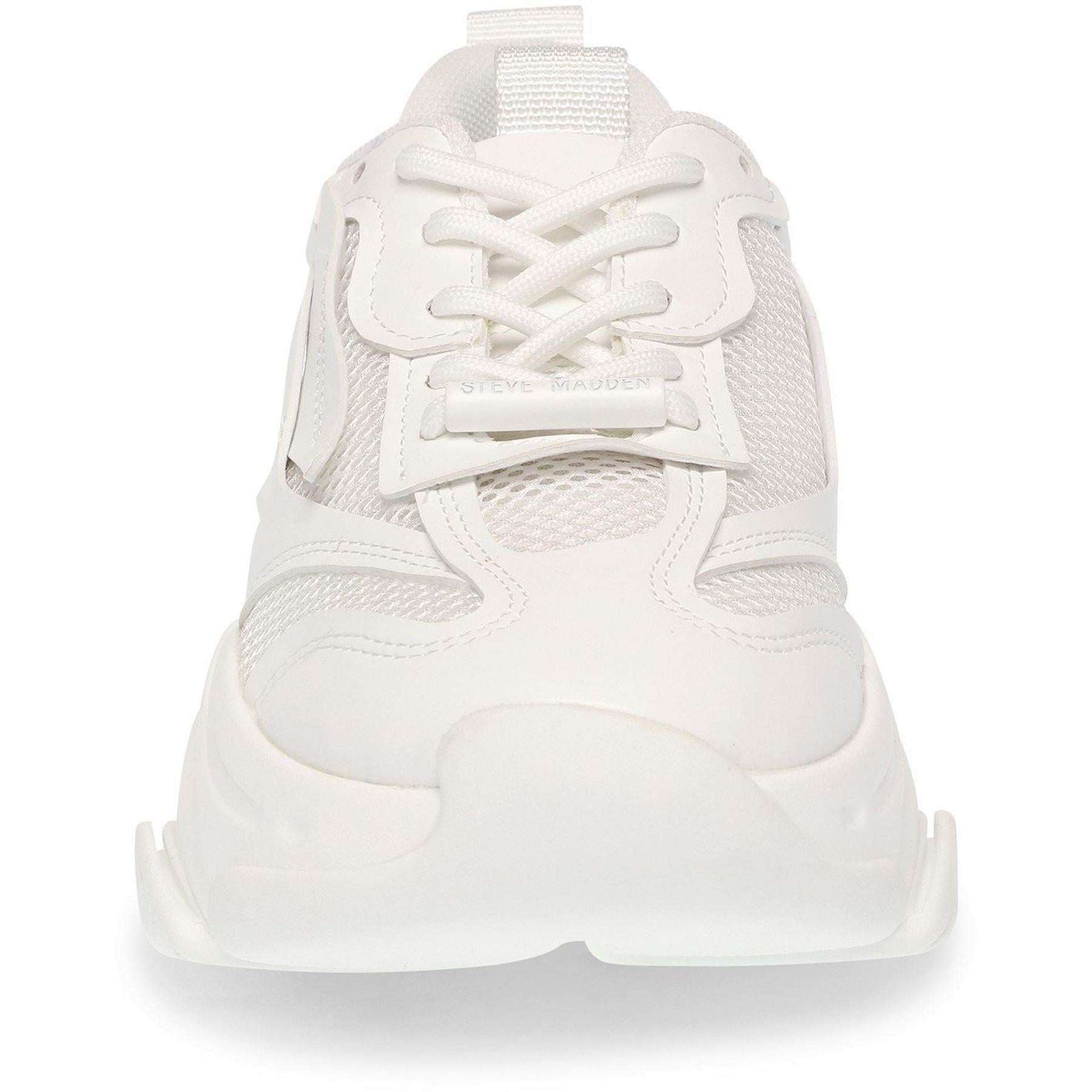 White - Side - Steve Madden Girls Possession Trainers