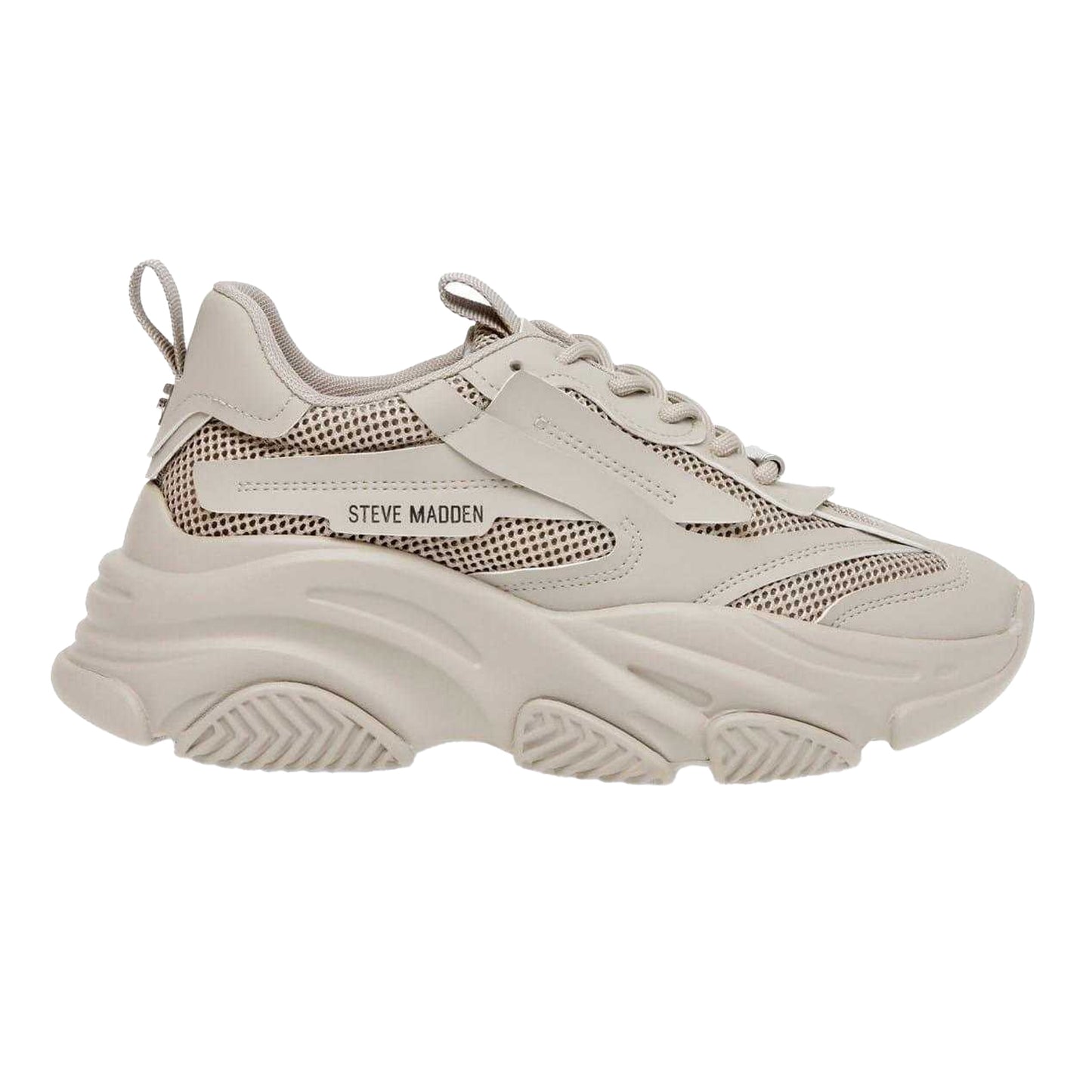 Greige - Front - Steve Madden Girls Possession Trainers