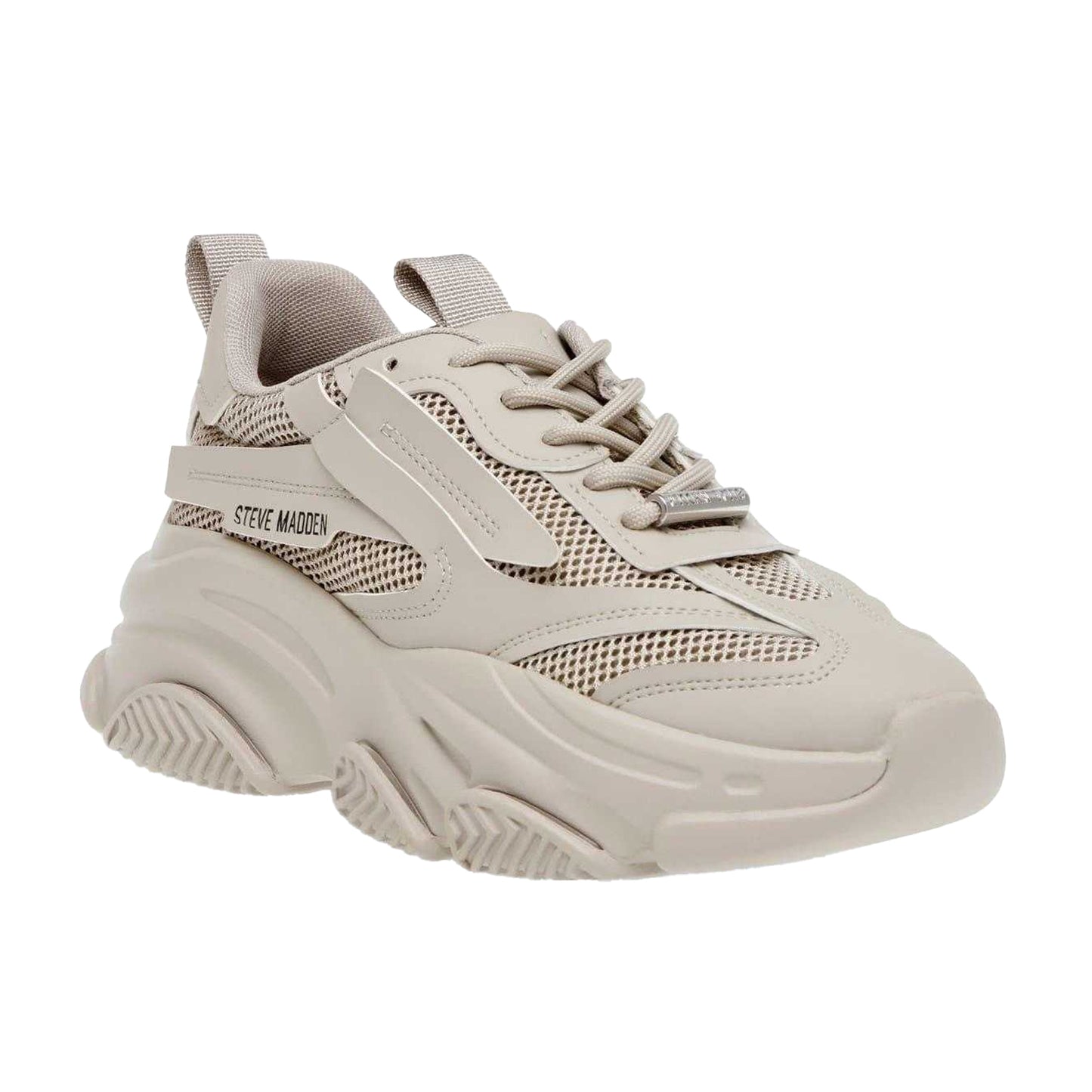 Greige - Side - Steve Madden Girls Possession Trainers