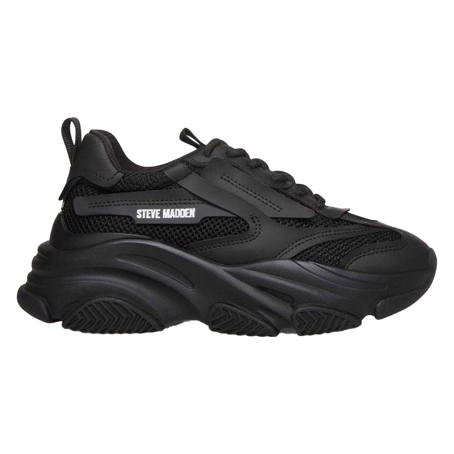 Black - Front - Steve Madden Girls Possession Trainers