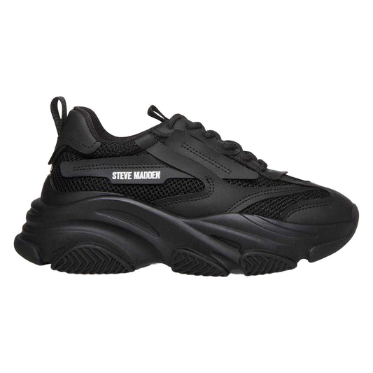Black - Front - Steve Madden Girls Possession Trainers