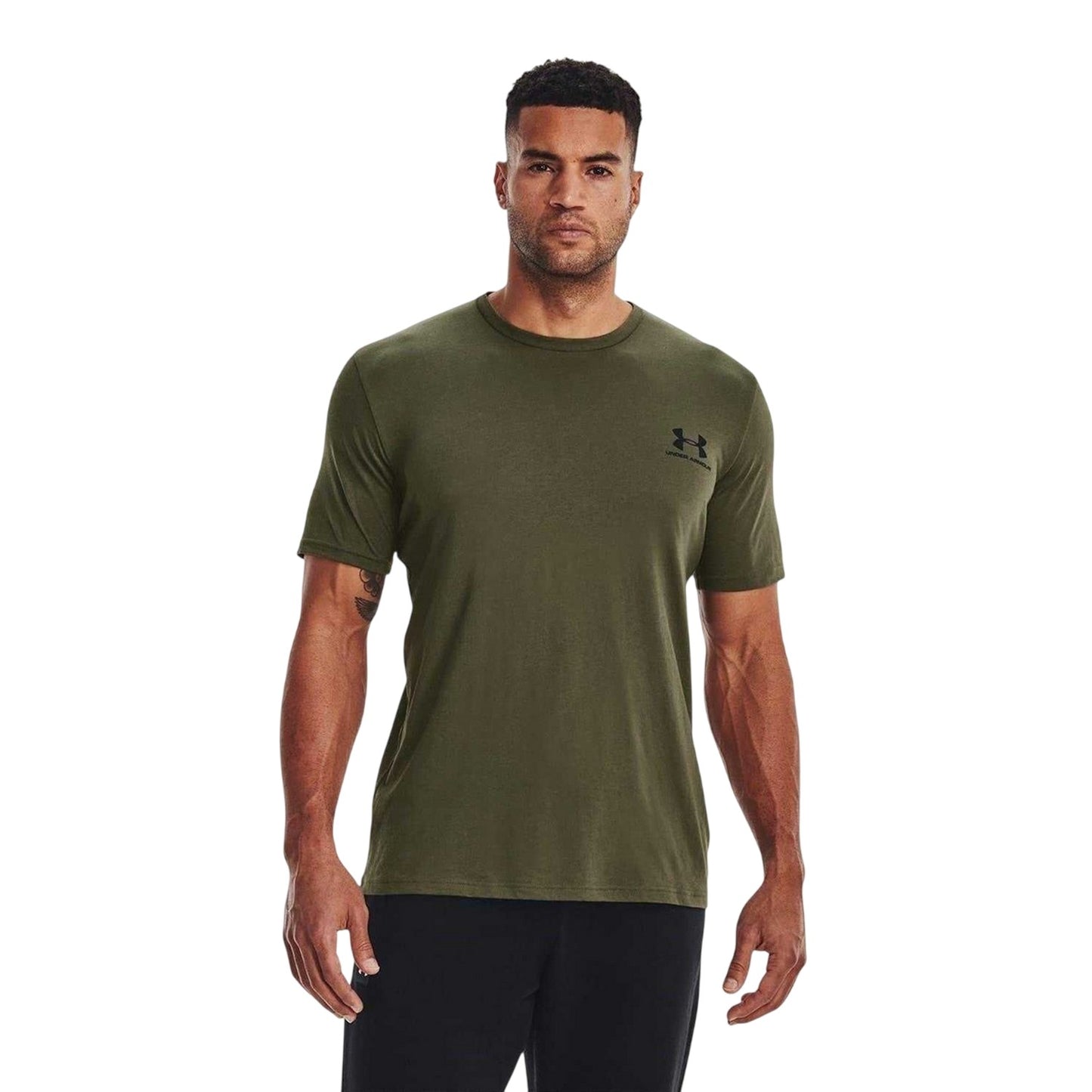 Marine OD Green - Side - Under Armour Mens Sportstyle Chest Logo T-Shirt
