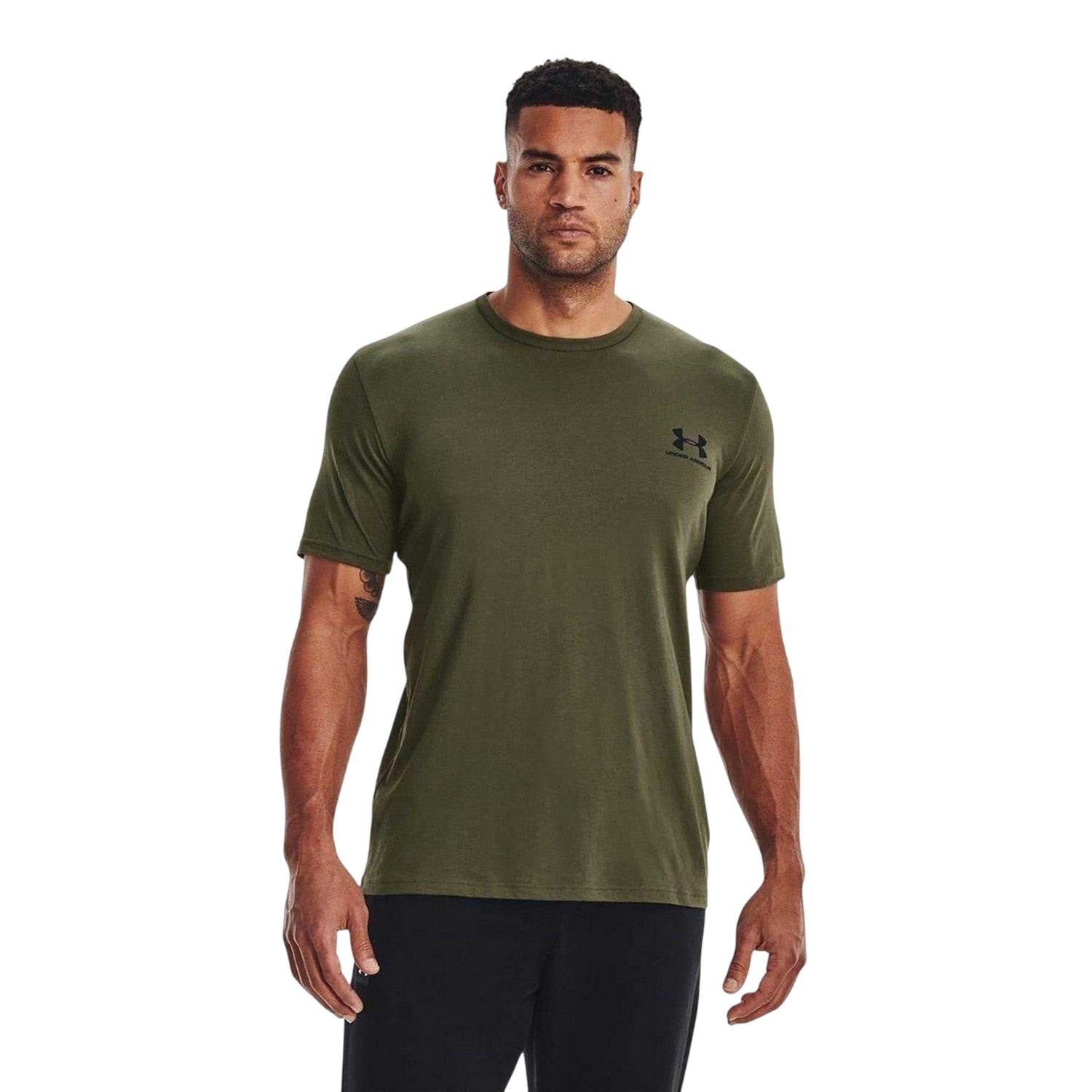 Marine OD Green - Side - Under Armour Mens Sportstyle Chest Logo T-Shirt
