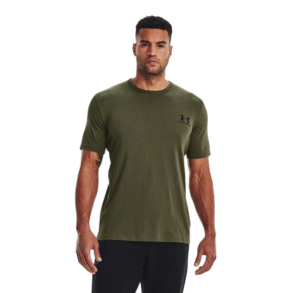 Marine OD Green - Side - Under Armour Mens Sportstyle Chest Logo T-Shirt