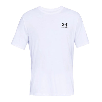 White-Black - Front - Under Armour Mens Sportstyle Chest Logo T-Shirt