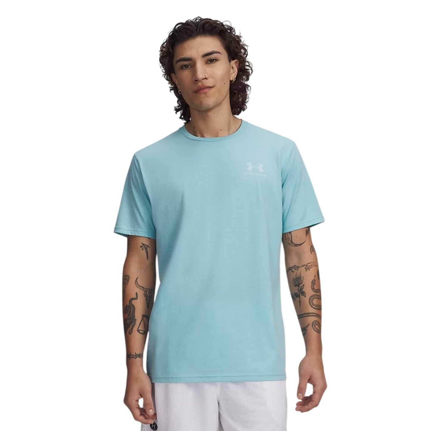 Blue Haze - Front - Under Armour Mens Sportstyle Chest Logo T-Shirt