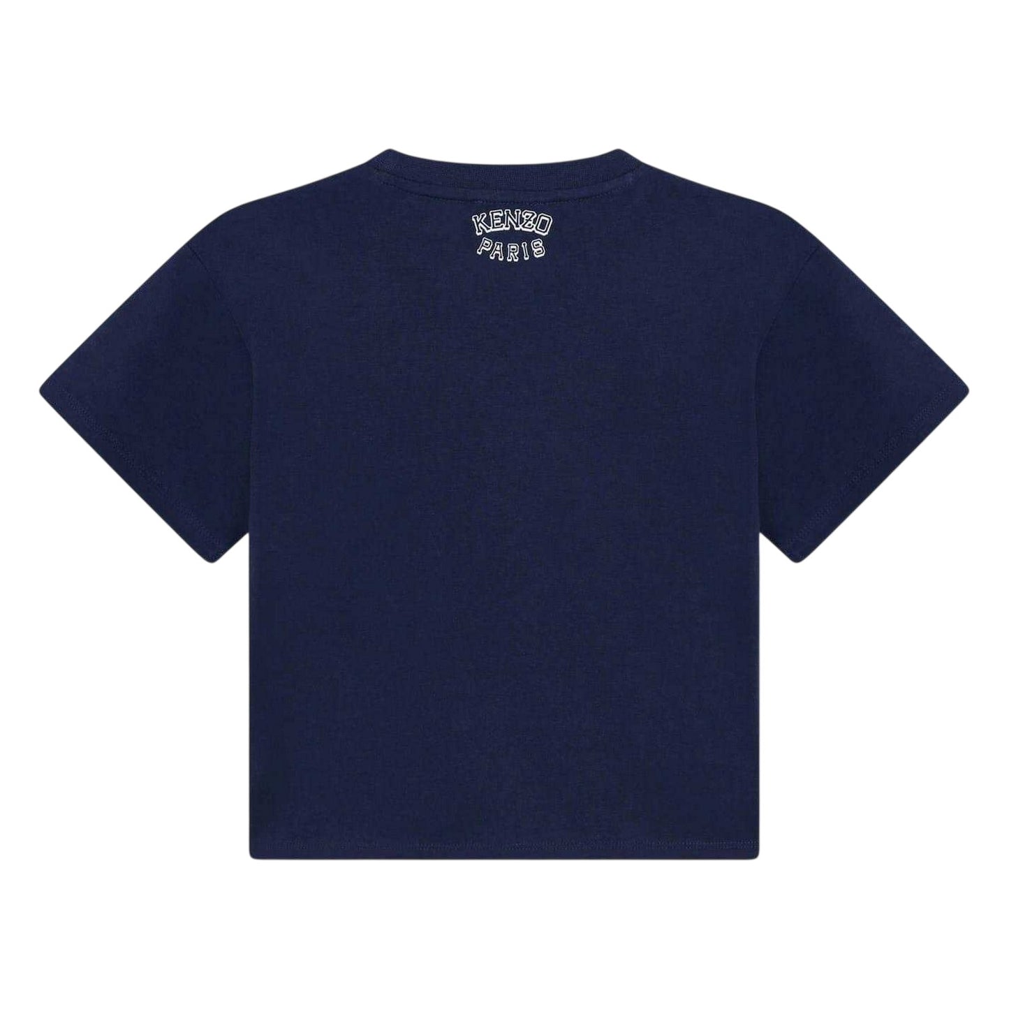 Navy - Back - Kenzo Childrens-Kids Print Jersey Logo T-Shirt