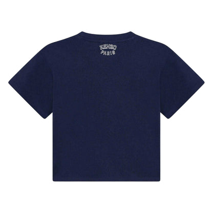 Navy - Back - Kenzo Childrens-Kids Print Jersey Logo T-Shirt