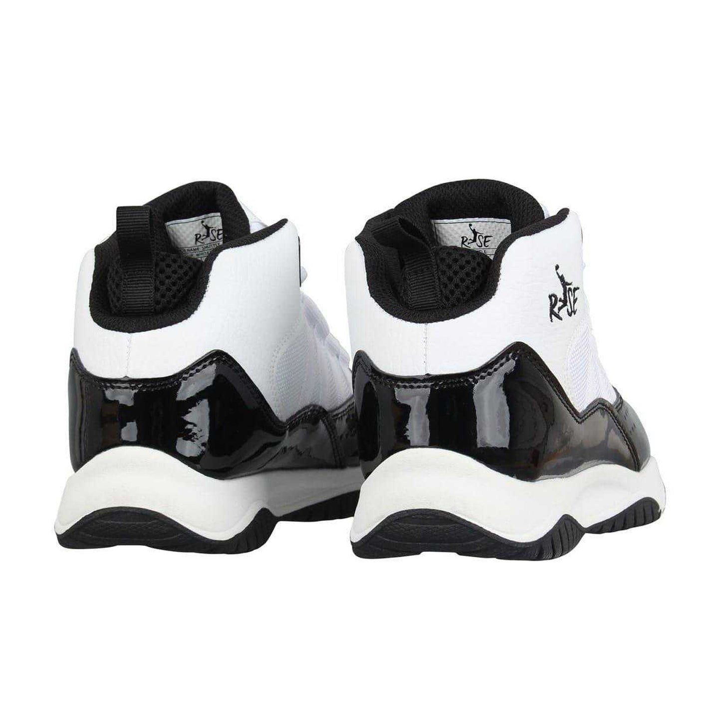 White-Black - Back - Rise Childrens-Kids Shuttle Basketball Shoes