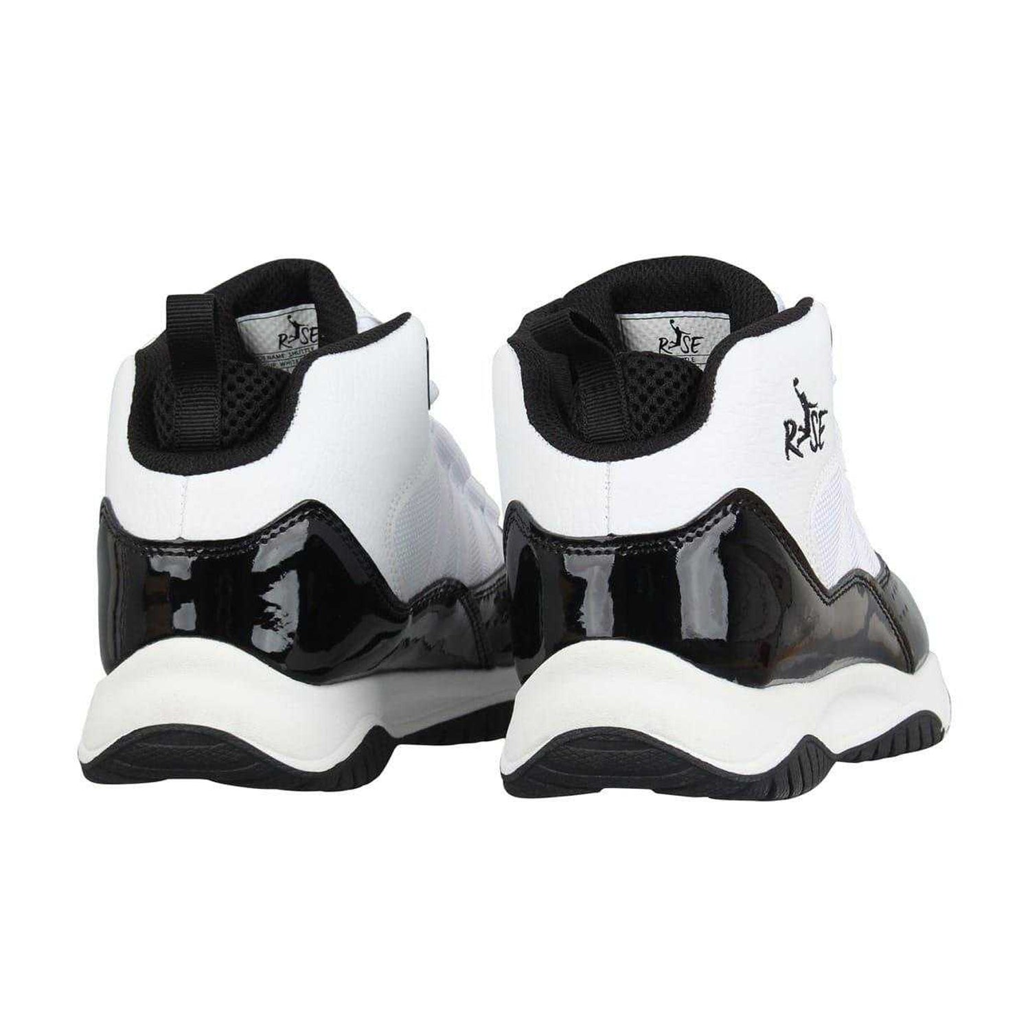 White-Black - Back - Rise Childrens-Kids Shuttle Basketball Shoes