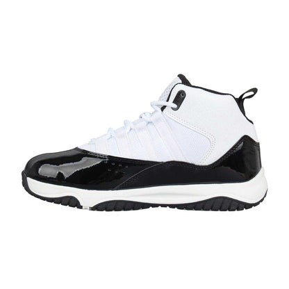 White-Black - Side - Rise Childrens-Kids Shuttle Basketball Shoes