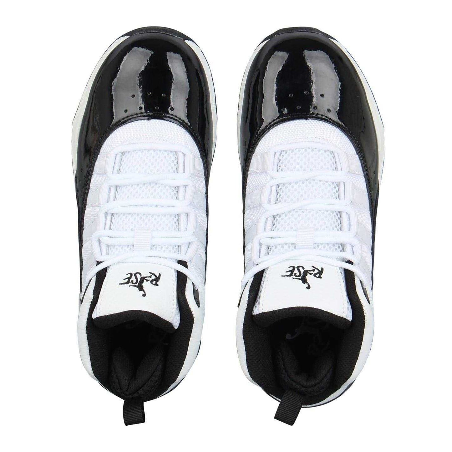 White-Black - Lifestyle - Rise Childrens-Kids Shuttle Basketball Shoes