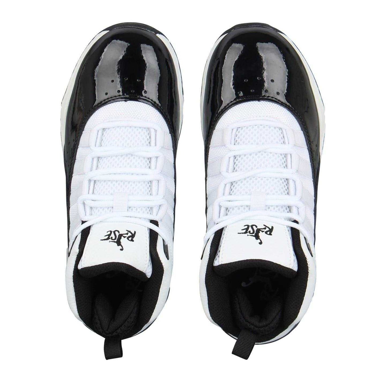 White-Black - Lifestyle - Rise Childrens-Kids Shuttle Basketball Shoes