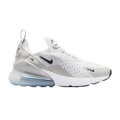 Grey-Black - Front - Nike Childrens-Kids Air Max 270 React Swoosh Trainers
