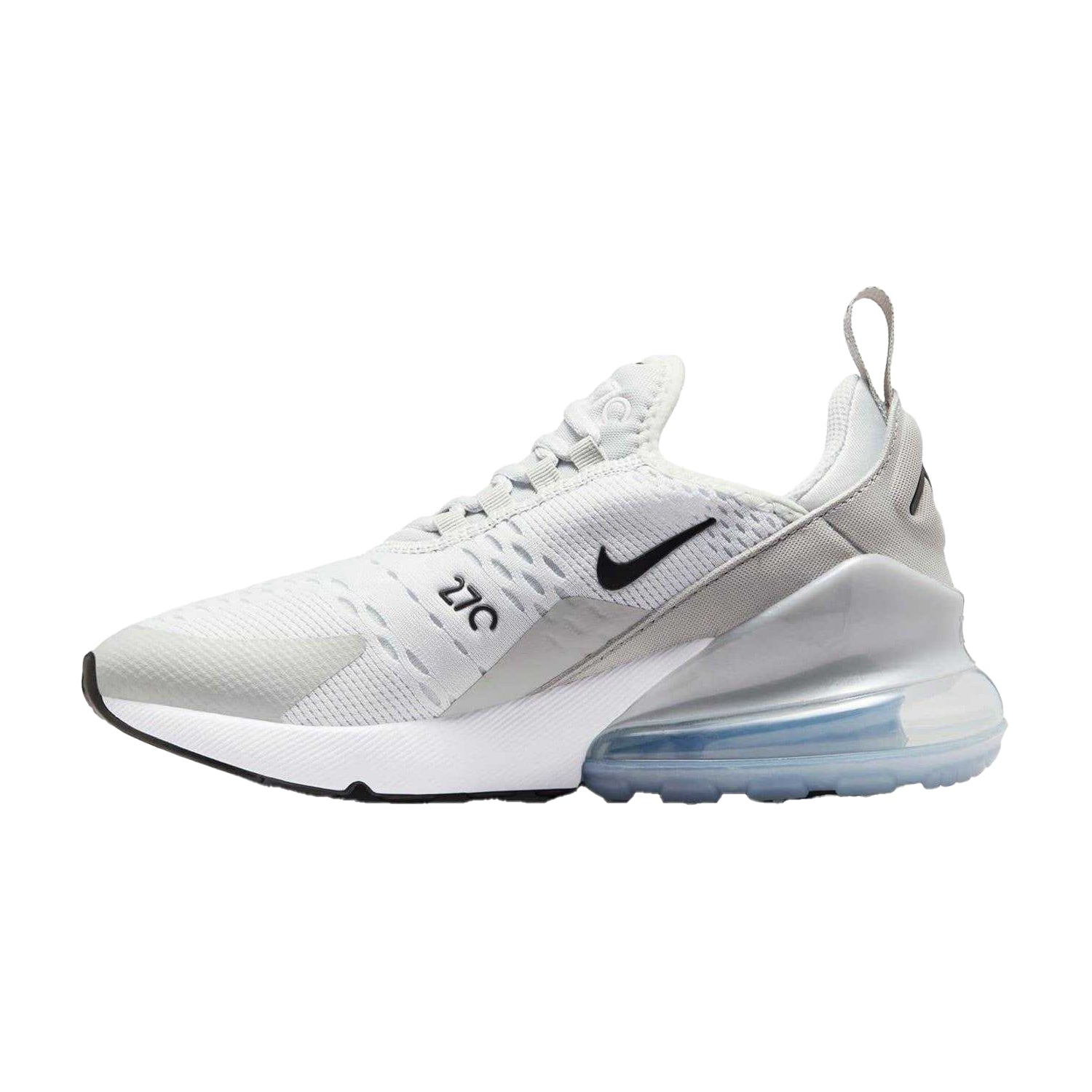 Grey-Black - Side - Nike Childrens-Kids Air Max 270 React Swoosh Trainers