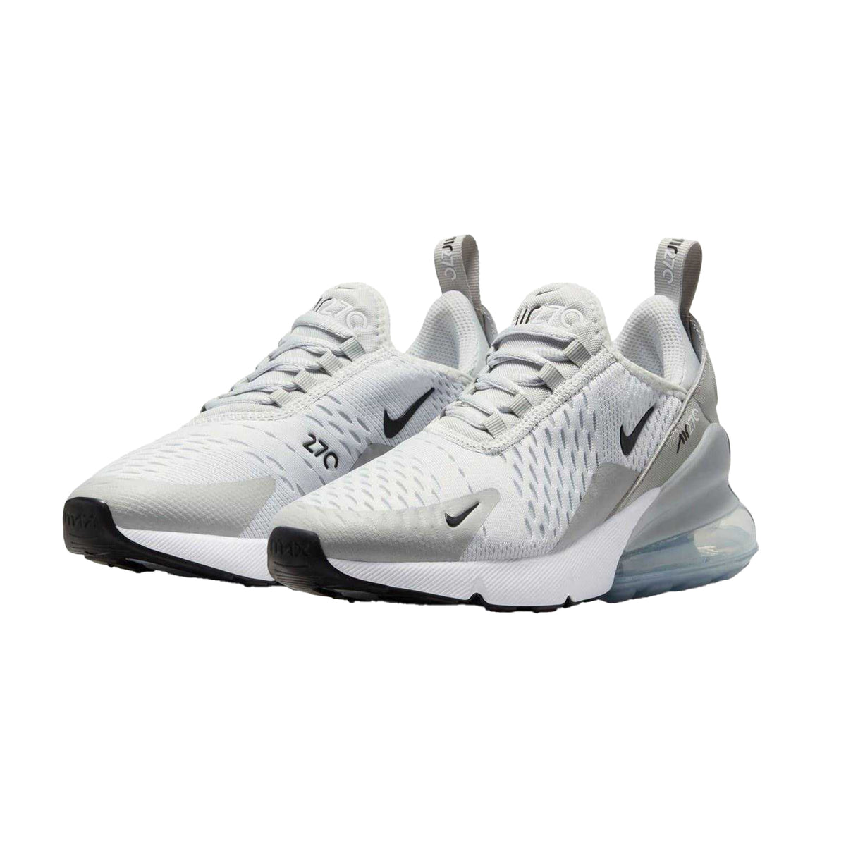 Grey-Black - Lifestyle - Nike Childrens-Kids Air Max 270 React Swoosh Trainers