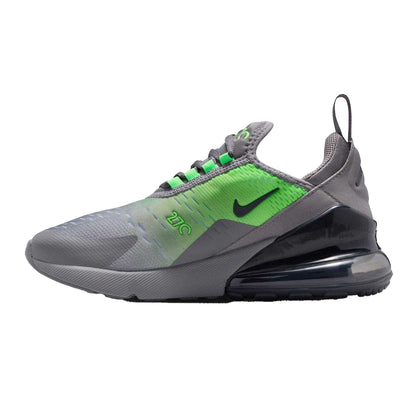 Grey-Volt - Side - Nike Childrens-Kids Air Max 270 React Swoosh Trainers