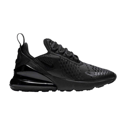 Triple Black - Front - Nike Childrens-Kids Air Max 270 React Swoosh Trainers