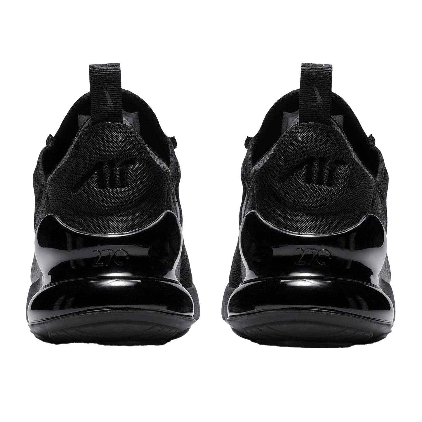 Triple Black - Back - Nike Childrens-Kids Air Max 270 React Swoosh Trainers