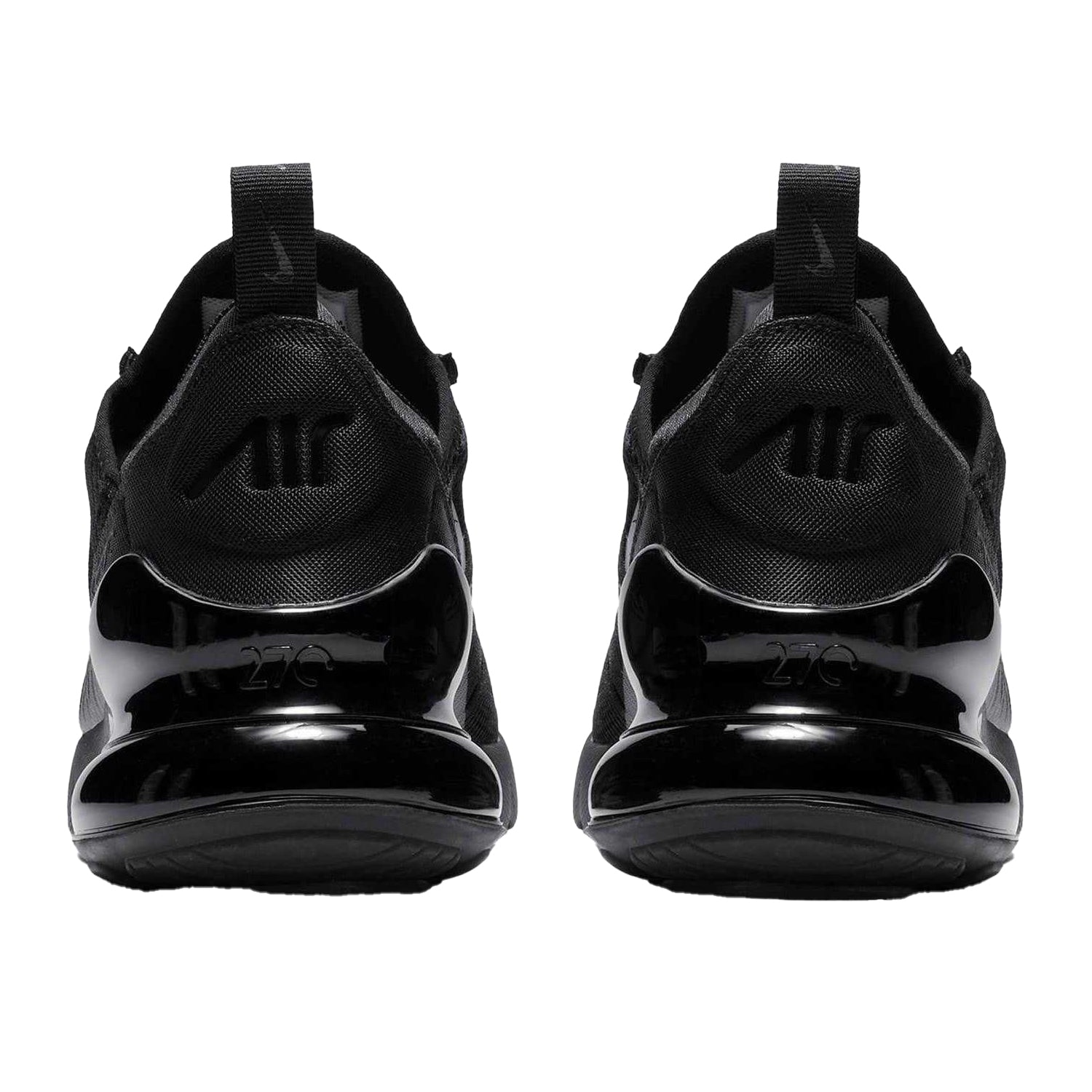 Triple Black - Back - Nike Childrens-Kids Air Max 270 React Swoosh Trainers