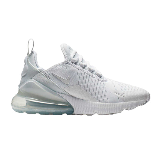 White - Front - Nike Childrens-Kids Air Max 270 React Swoosh Trainers