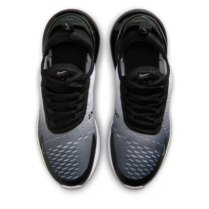 Black-White-Grey - Pack Shot - Nike Childrens-Kids Air Max 270 React Swoosh Trainers