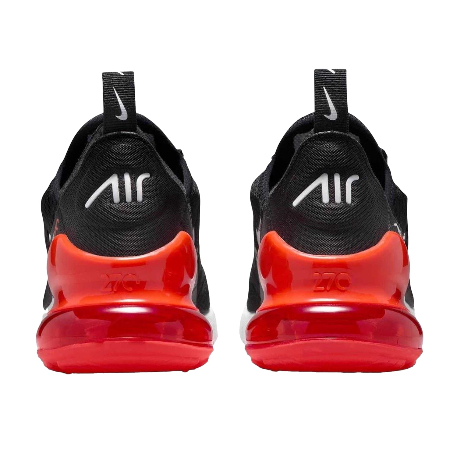 Black-Red - Back - Nike Childrens-Kids Air Max 270 React Swoosh Trainers