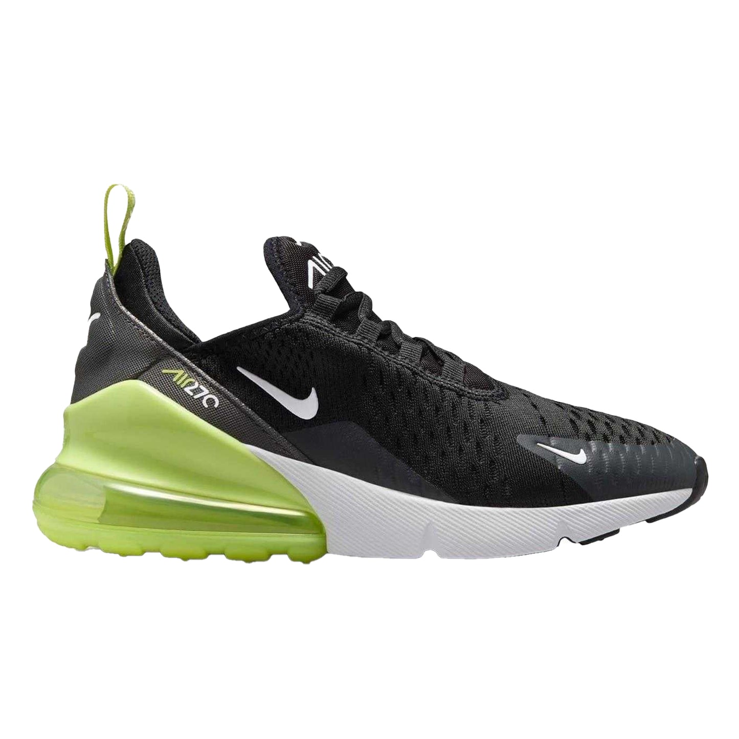 Black-Lemon - Front - Nike Childrens-Kids Air Max 270 React Swoosh Trainers