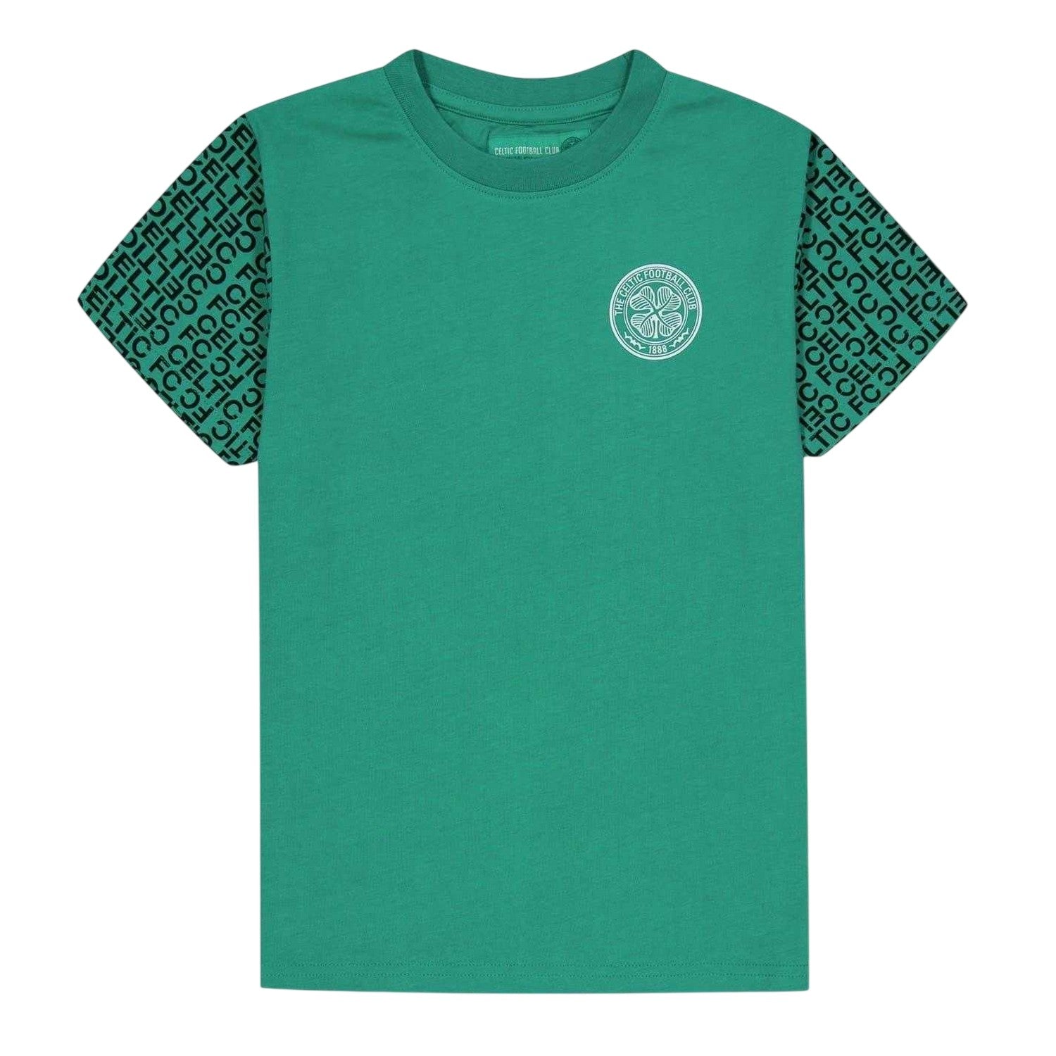 Green - Front - Celtic FC Childrens-Kids Graphic Lightweight T-Shirt