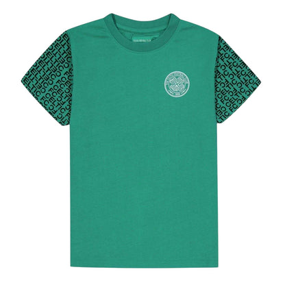 Green - Front - Celtic FC Childrens-Kids Graphic Lightweight T-Shirt