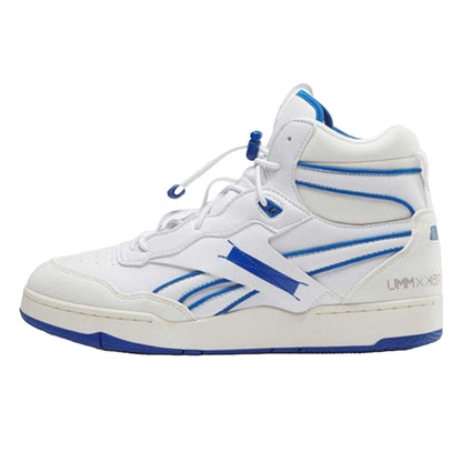 White-Chalk - Back - Reebok Mens Milk BB 4000 Leather High Top Trainers