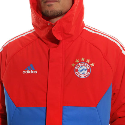 Red-Blue - Close up - Adidas Mens 2022-23 FC Bayern Munich Parka