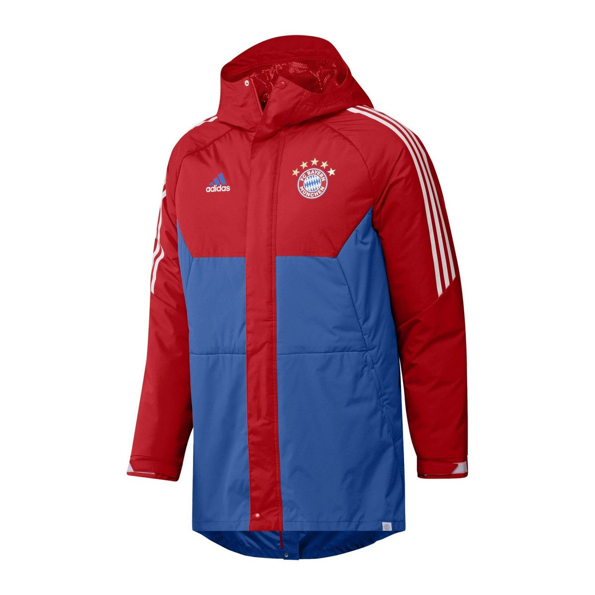 Red-Blue - Front - Adidas Mens 2022-23 FC Bayern Munich Parka