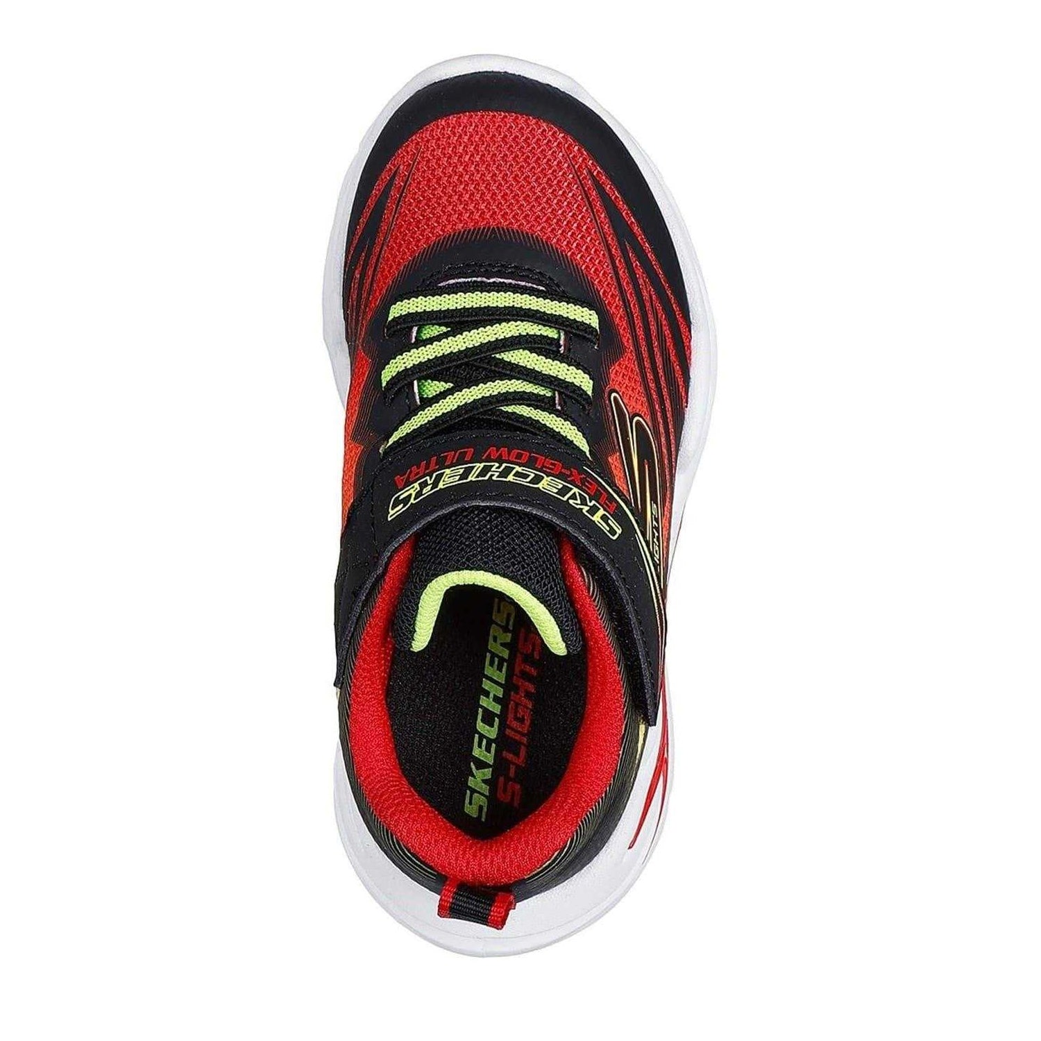Red-Black - Side - Skechers Boys Flex-GlowUltra Light Up Trainers