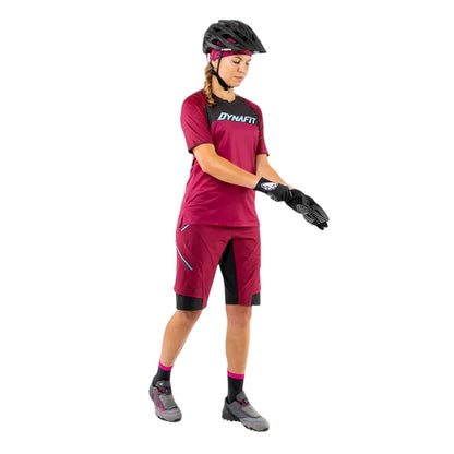 Beet Red - Back - Dynafit Womens-Ladies Colour Block Performance T-Shirt