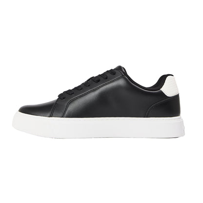 Black-White - Back - Calvin Klein Mens Classic Leather Cupsole Trainers