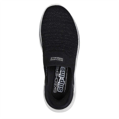 Black-White - Side - Skechers Womens-Ladies Go Walk 7 Slip-In Trainers
