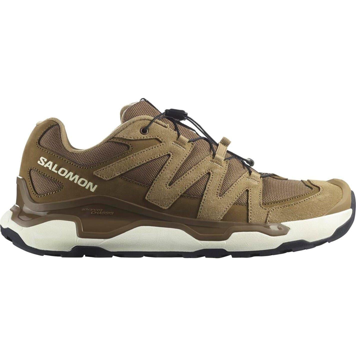 Earth-Kelp Green-Ice White - Front - Salomon Mens Roam Leather Shoes