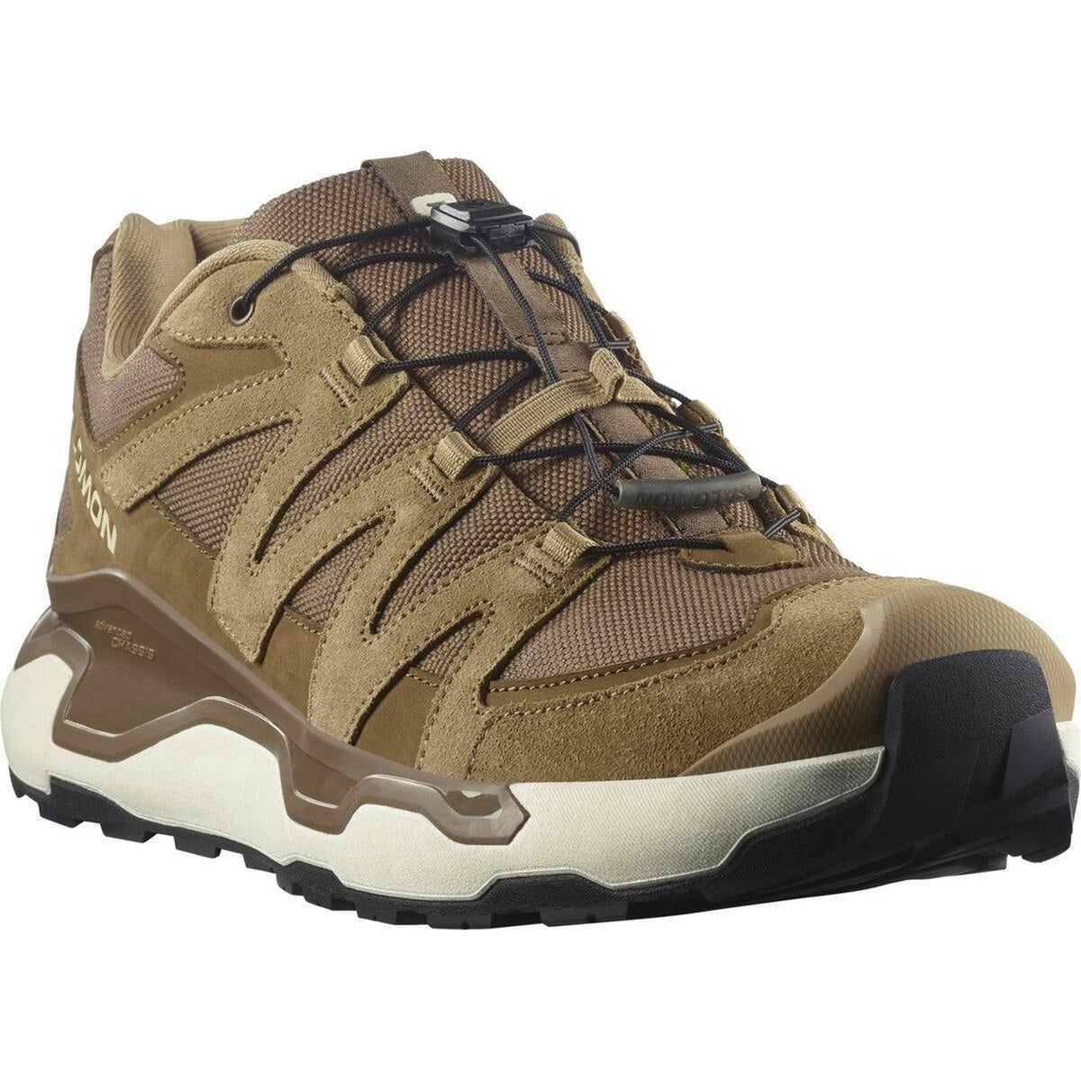 Earth-Kelp Green-Ice White - Pack Shot - Salomon Mens Roam Leather Shoes