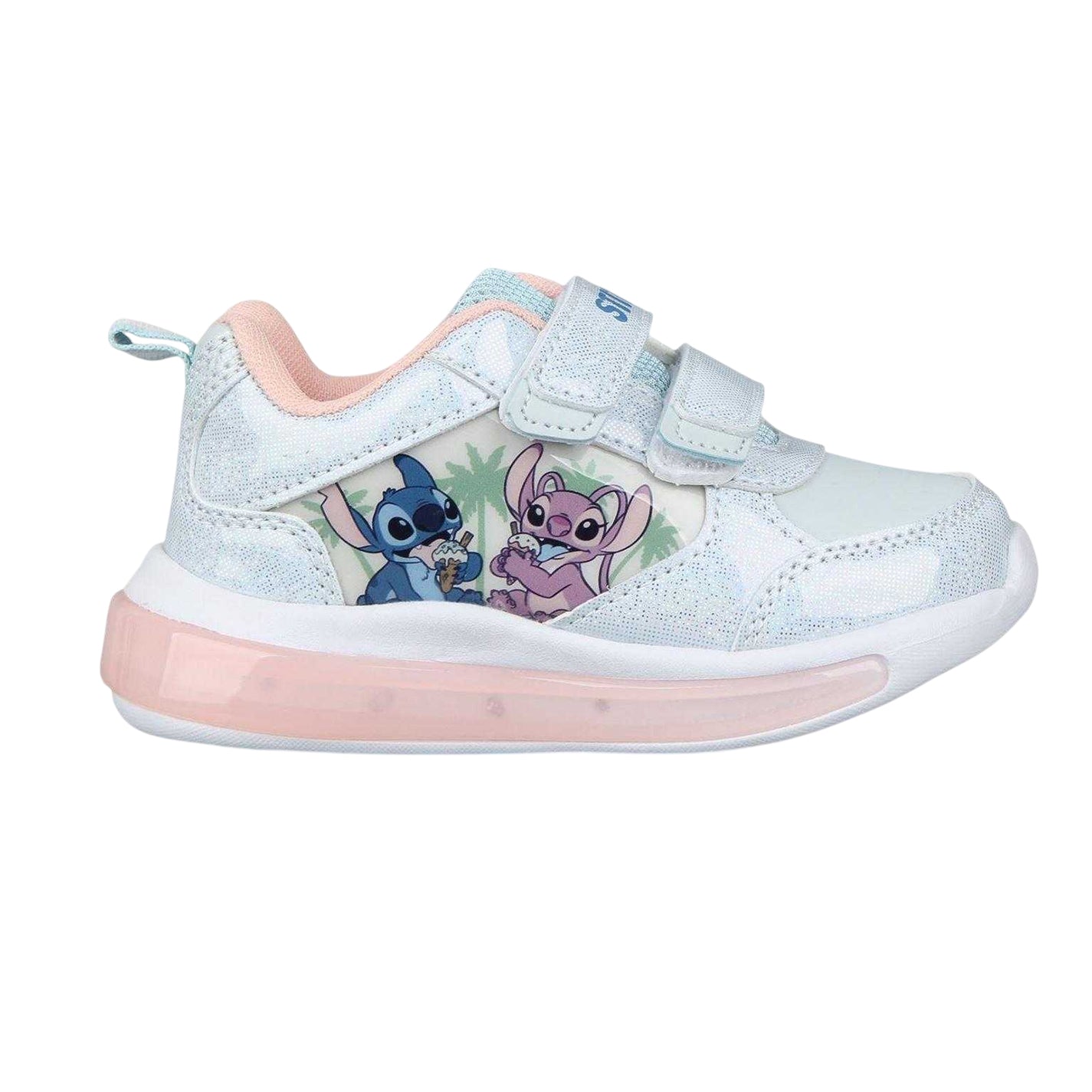 Silver - Front - Lilo & Stitch Girls Stitch & Angel Light Up Trainers