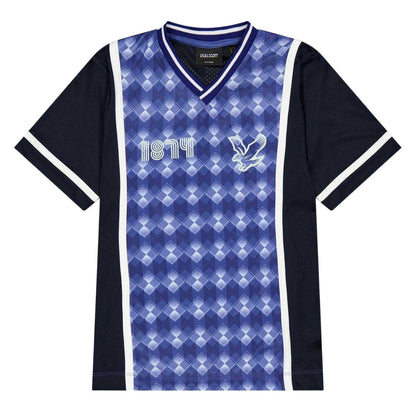 Now Blue - Front - Lyle & Scott Childrens-Kids 1874 Argyle V Neck T-Shirt