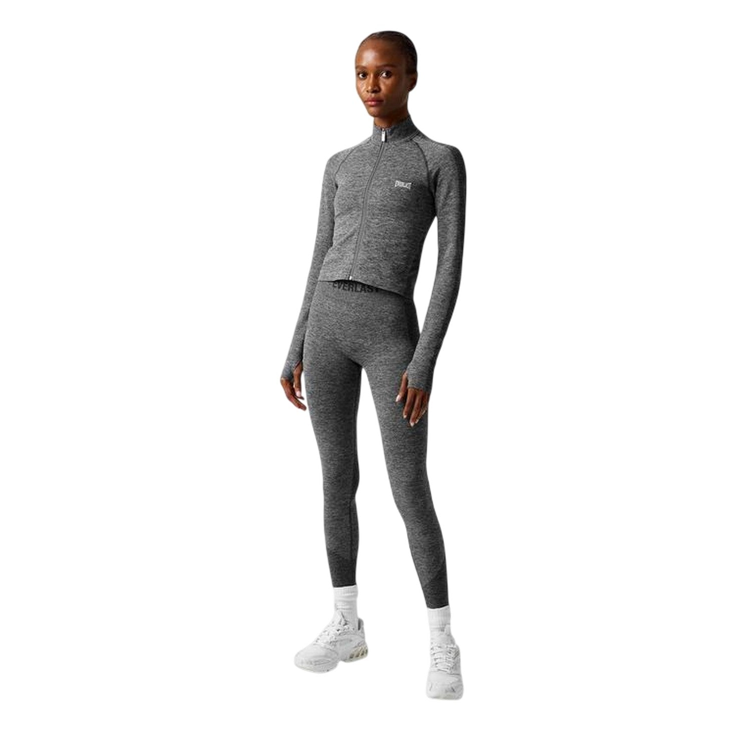 Charcoal Marl Marl - Side - Everlast Womens-Ladies Seamless Slim T-Shirt