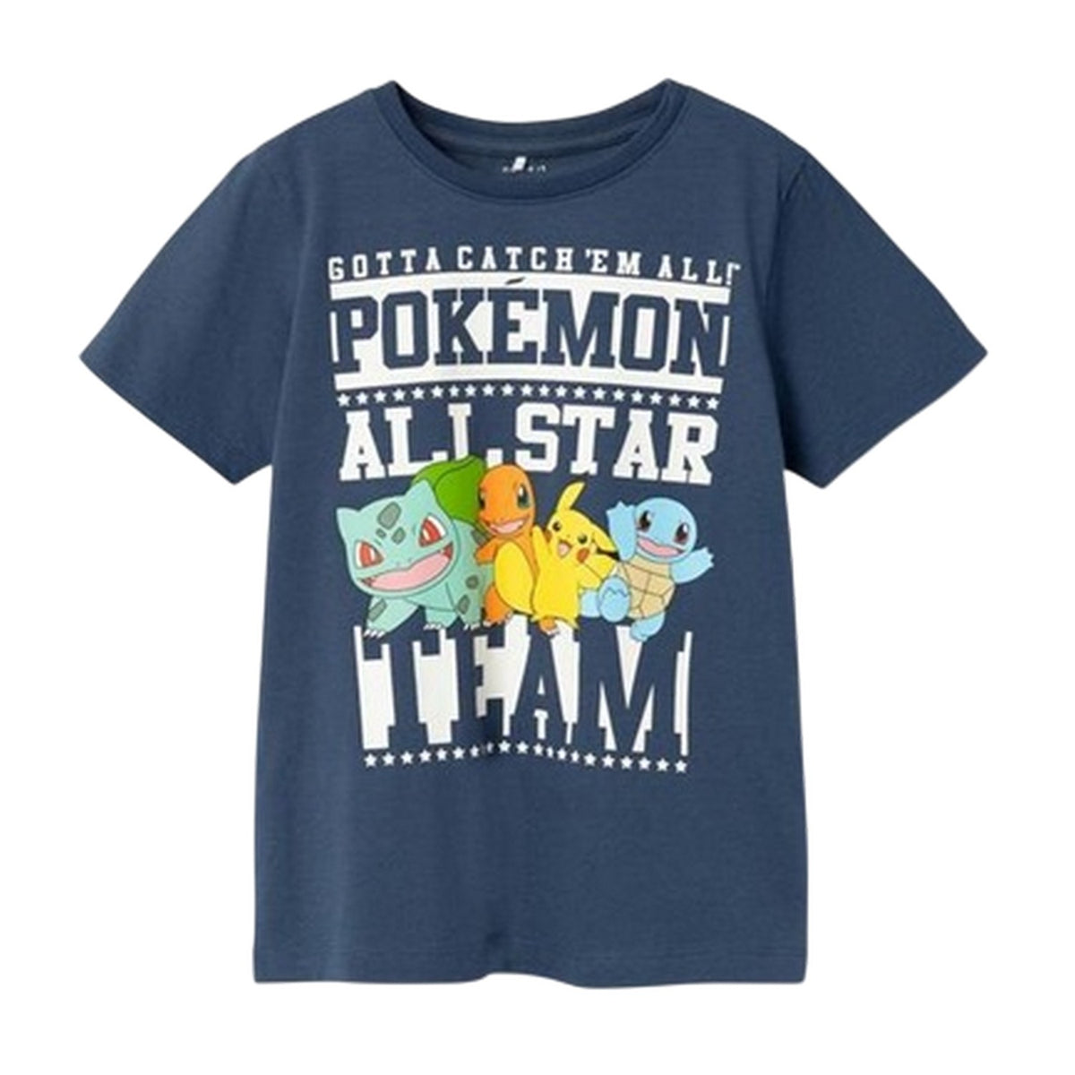 Dark Denim - Front - Name It Childrens-Kids Pokemon Crew Neck T-Shirt