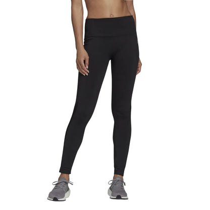 Black - Pack Shot - Adidas Womens-Ladies Aeroknit 7-8 Running Tights