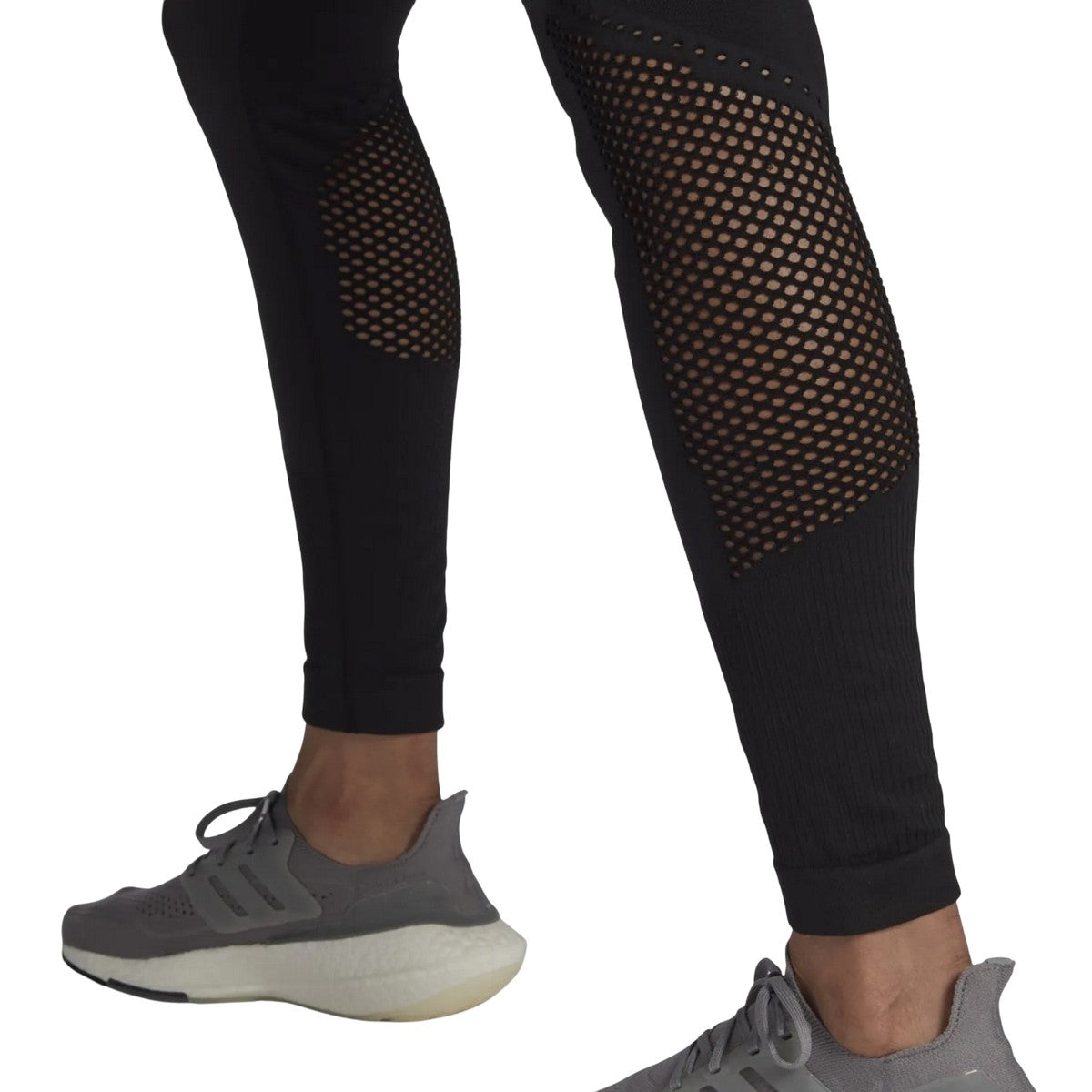 Black - Lifestyle - Adidas Womens-Ladies Aeroknit 7-8 Running Tights