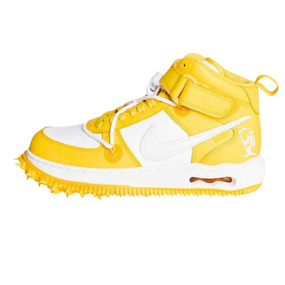 Yellow-White - Back - Nike Unisex Adult Off White Leather High Top Trainers