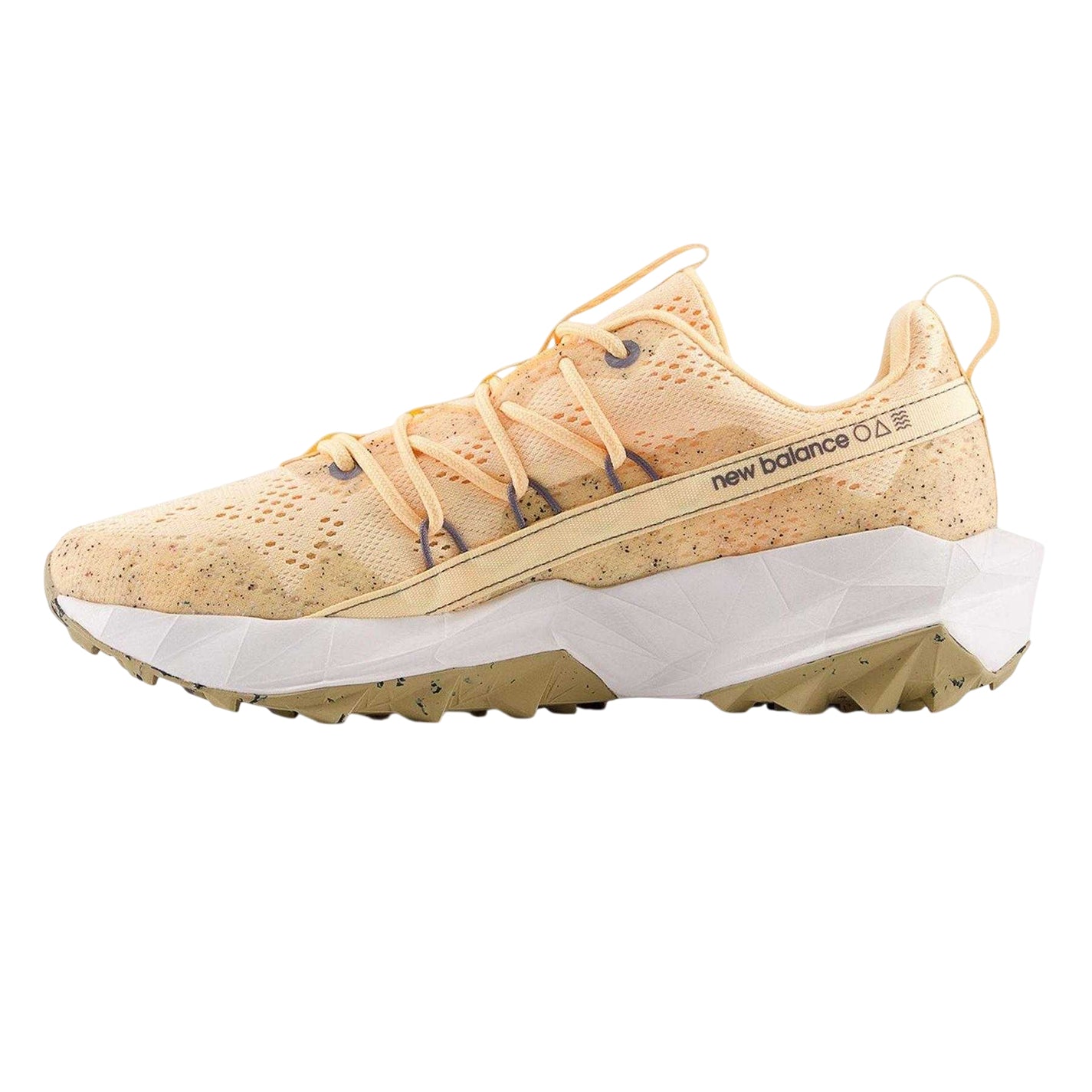 White-Peach - Side - New Balance Womens-Ladies Tektrel Geometric Trainers
