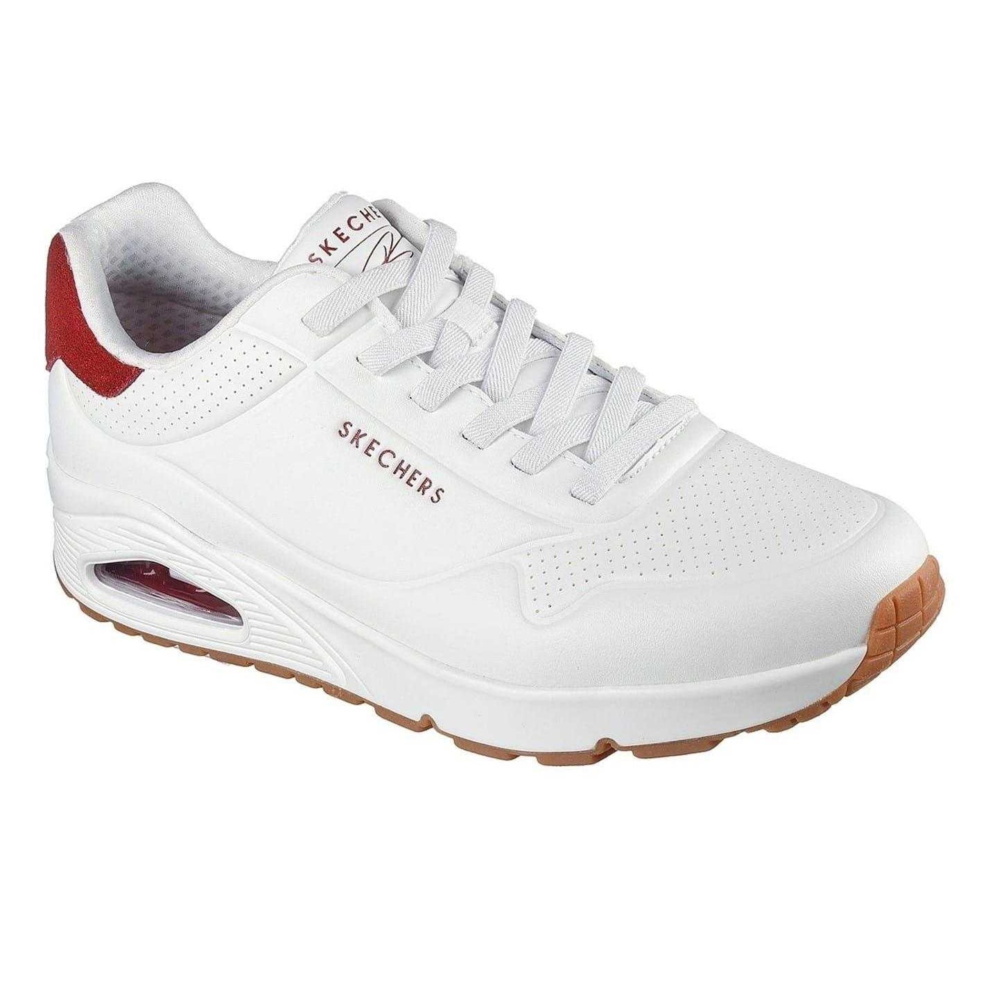 White-Burgundy - Pack Shot - Skechers Mens Harry Kane Collab Low Cut Trainers