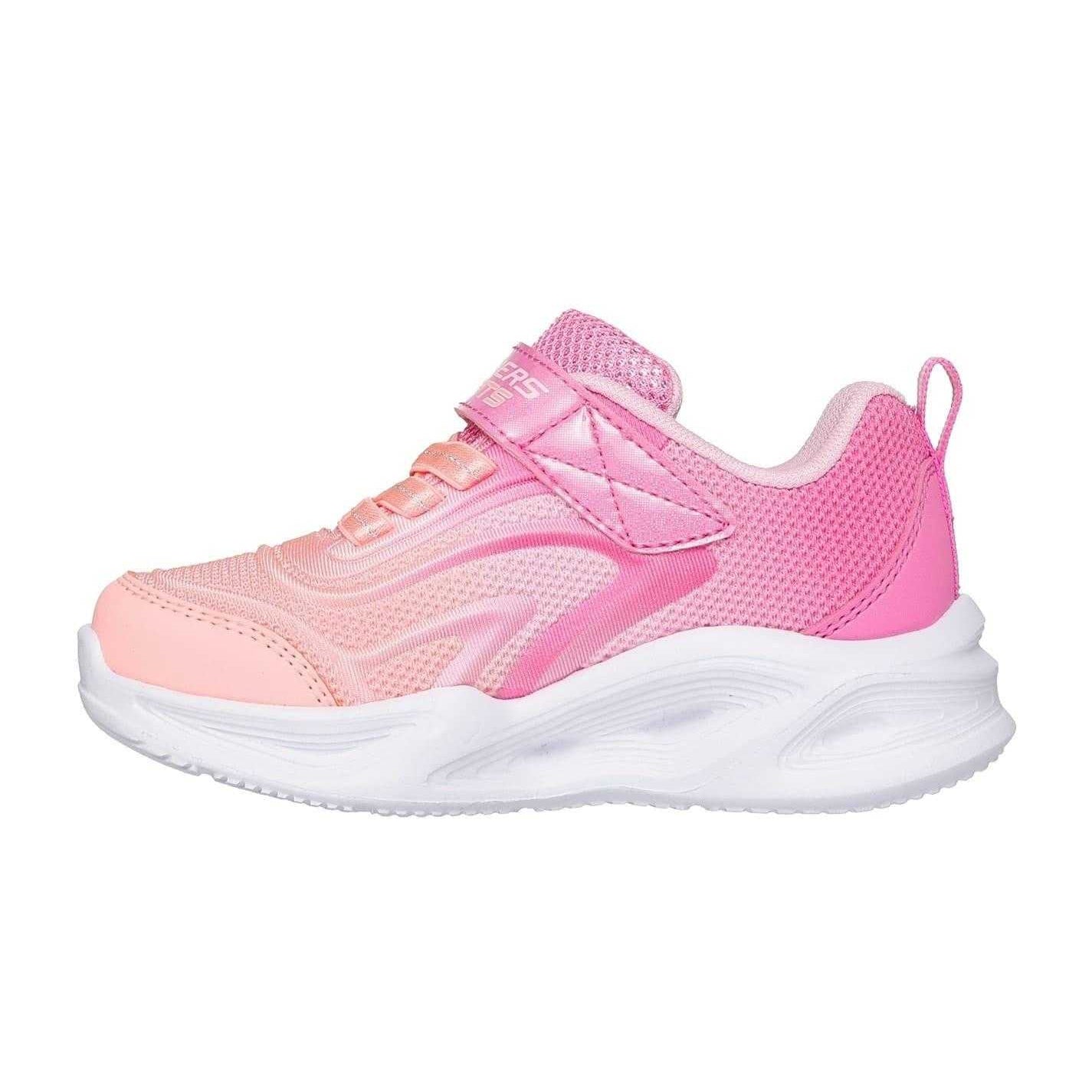 Pink - Back - Skechers Girls Ombre Light Up Trainers