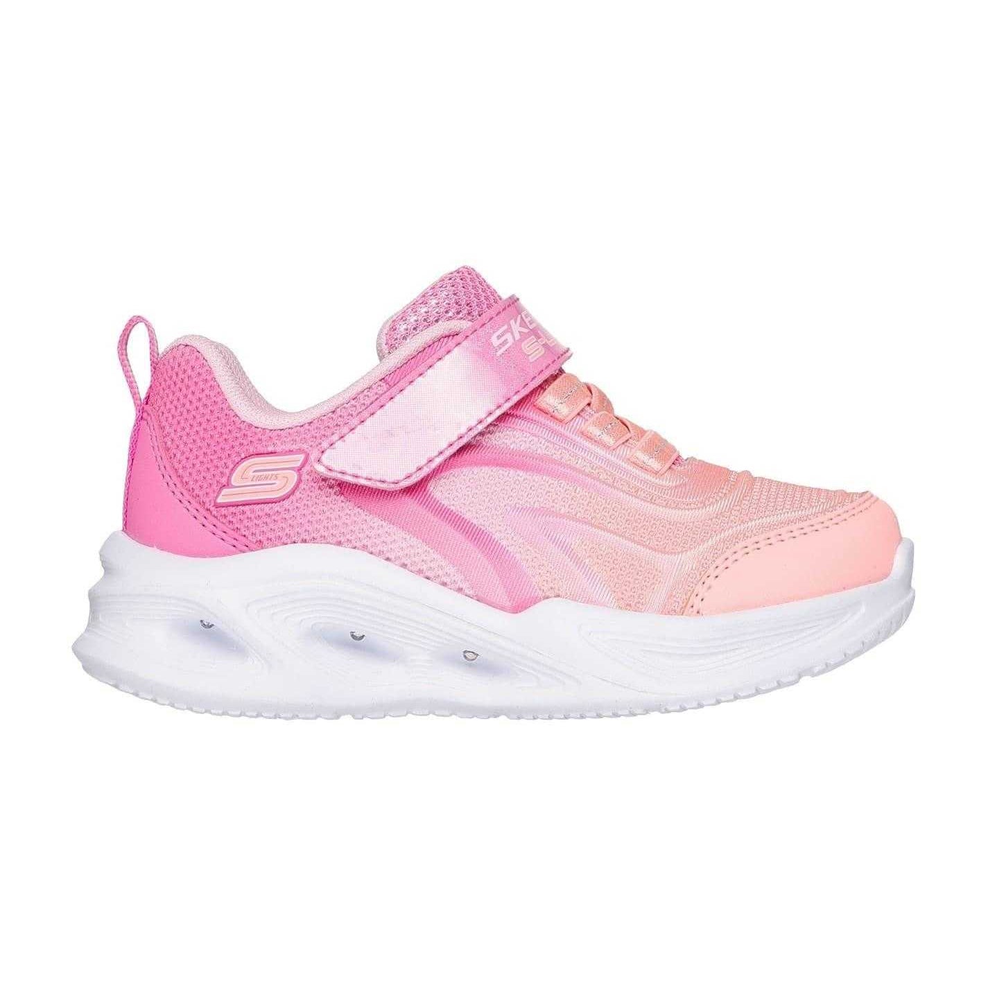 Pink - Side - Skechers Girls Ombre Light Up Trainers